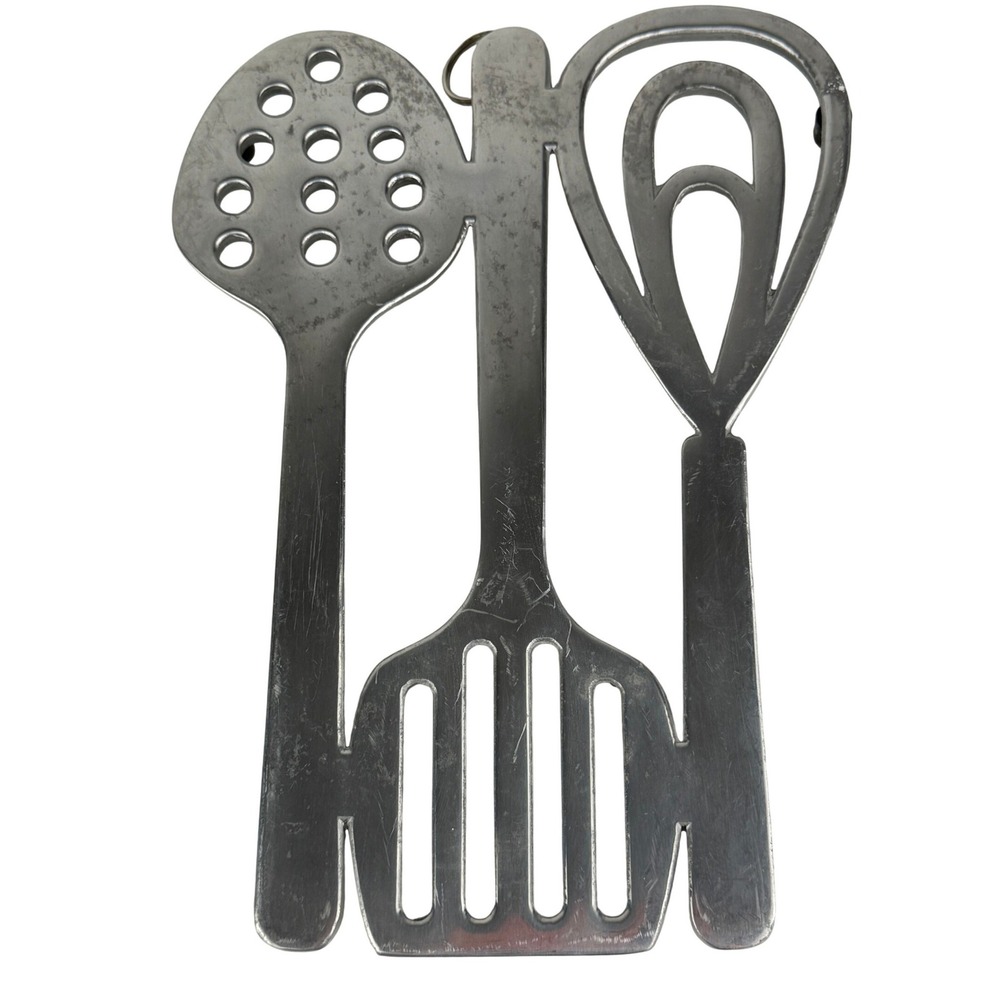 Copco Vintage Cast Aluminum Trivet Kitchen Utensil Wall Decor Silver Tone